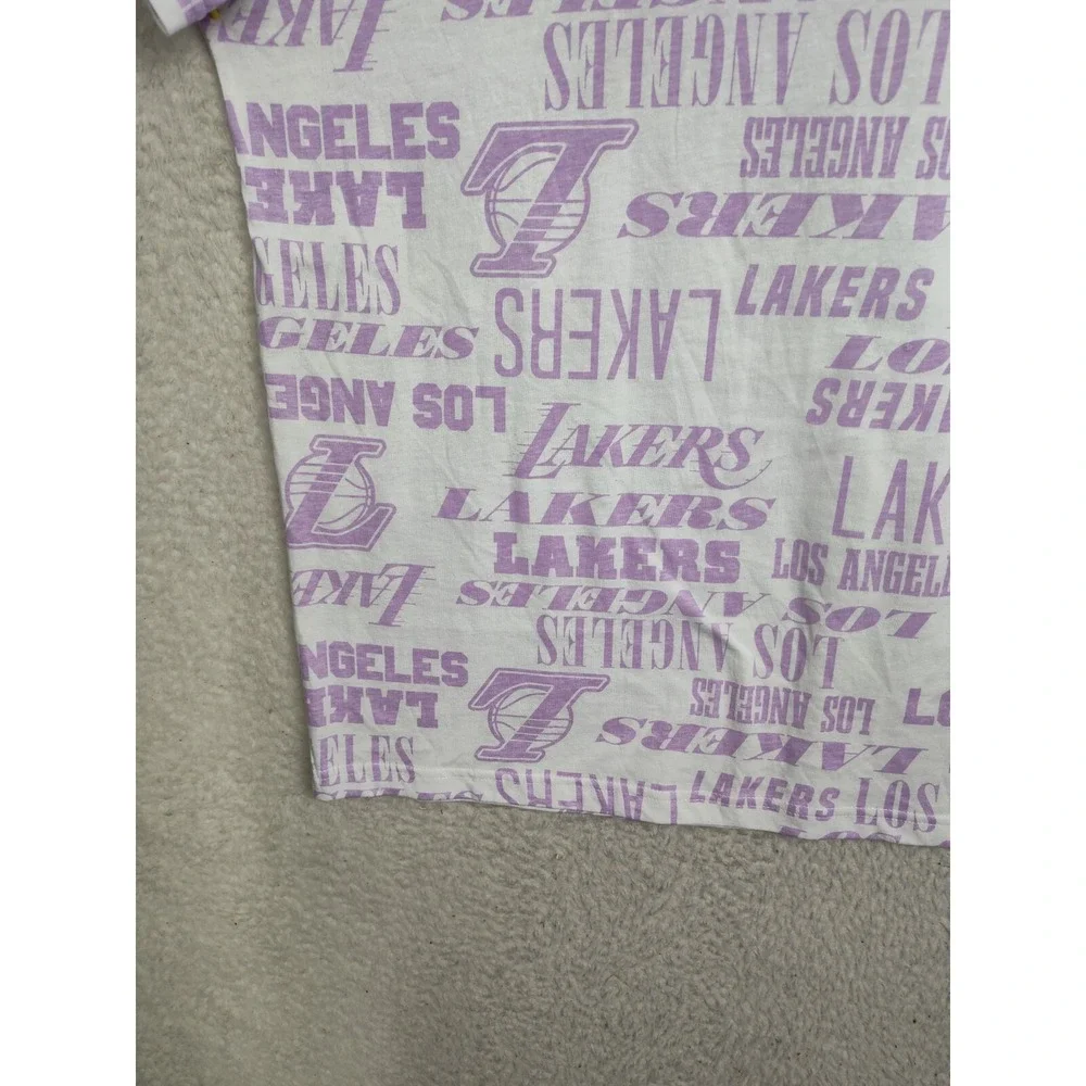NBA Los Angeles Lakers Men Shirt XXL Purple CottonBlend Short Sleeve Regular Tee